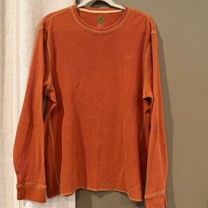 Timberland Vintage Rust Orange Waffle Knit Long Sleeve Oversized, Size XLT